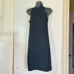 525 America Black Halter Mock Neck Knit Sheath Dress – Sleek & Sculpted